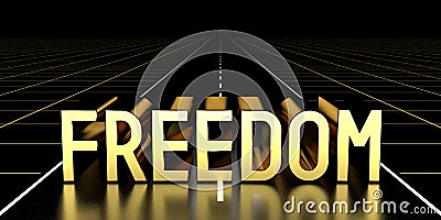 Freedom concept, road - 3D rendering Stock Photo