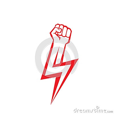 Freedom concept. vector red fist icon. Vector Illustration