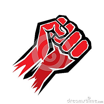 Freedom concept. vector red fist icon. Vector Illustration