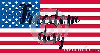 Freedom Day With Flag Stock Photo