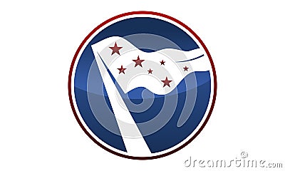 Freedom Flag Logo Design Template Vector Illustration