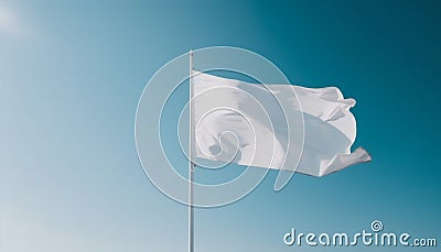 Freedom flying high, patriotism symbolized by waving flagpole in motion generated by AI Stock Photo