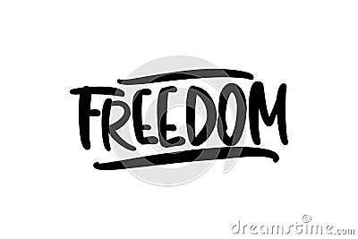 Freedom hand drawn lettering logo for business and advertising Stock Photo