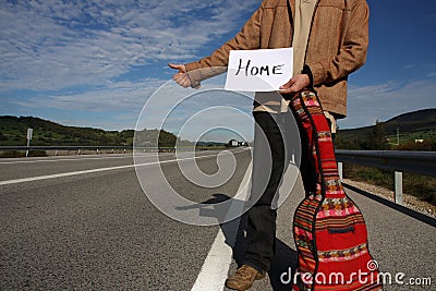 Freedom Hitchhiker Stock Photo