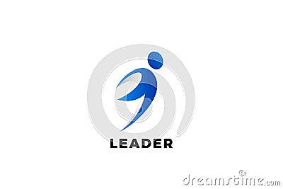 Freedom Leader Logo Flying Man Abstract Design vector template. Elegant silhouette Man with Wings Logotype concept Vector Illustration
