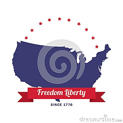 freedom liberty label. Vector illustration decorative design Vector Illustration