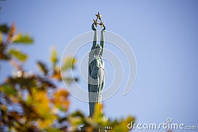 Latvia: Freedom Monument of Riga Stock Photo