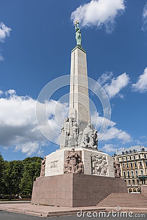 The Freedom Monument Riga Editorial Stock Photo