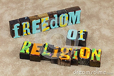 Freedom religion 1st amendment Constitution American right Stock Photo