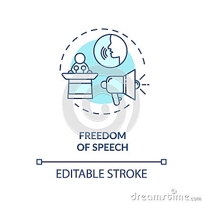 Freedom of speech concept icon Vector Illustration