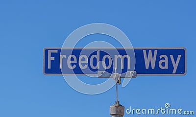 Freedom Way street sign in Big Water, Kane County, Utah Stock Photo