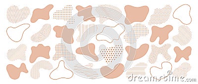 Freeform shape. Collection of hand drawn abstract irregular blobs. Basic stains geometric. Vector set isolated on Vector Illustration