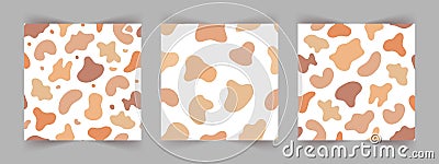 Freeform shape. Set of seamless patterns with hand drawn abstract irregular blobs. Basic stains geometric. Vector Vector Illustration