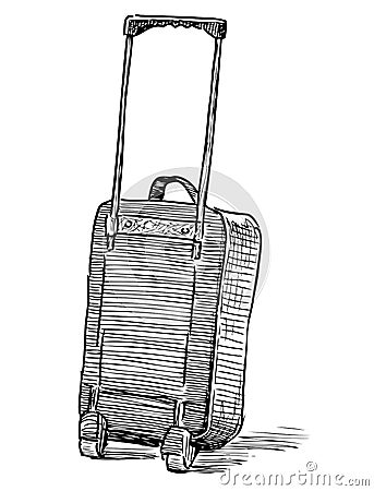 Freehand drawing of suitcase for trips Vector Illustration