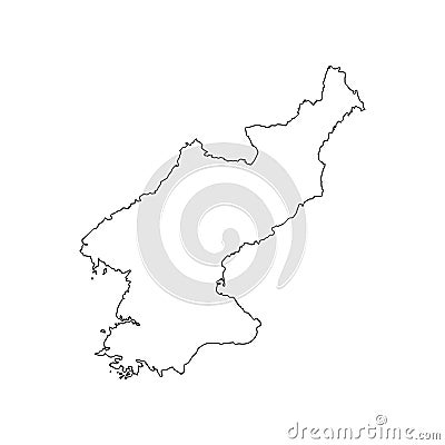 Freehand North and South Korea map sketch on white background Vector Illustration