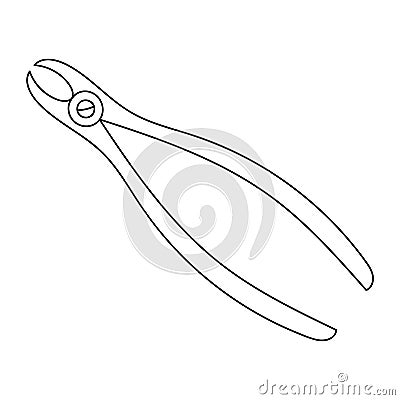 Freehand sketchy line art of dental instrument silhouette. Medical instruments. Isolated vector illustration Vector Illustration