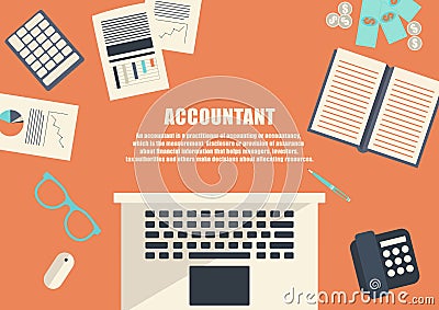 Freelance career. Accountant Vector Illustration