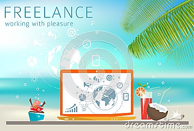 Freelance concept. Vector Illustration