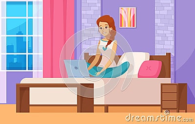 Freelance Designer Composition Vector Illustration