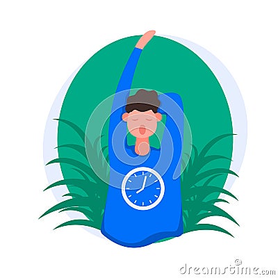 Freelance developer. Beginning or end of the working day. Color vector illustration Vector Illustration