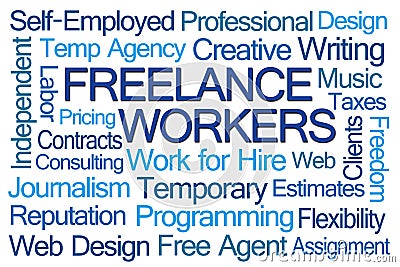 Freelance Workers Word Cloud Stock Photo