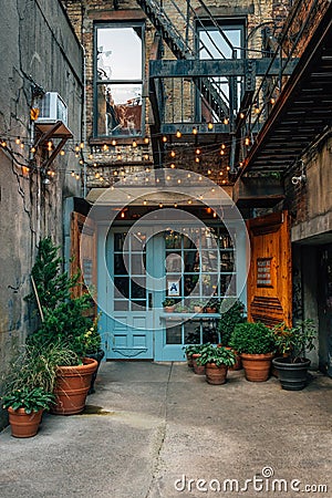 Freeman`s Alley, in Lower East Side, Manhattan, New York City Editorial Stock Photo