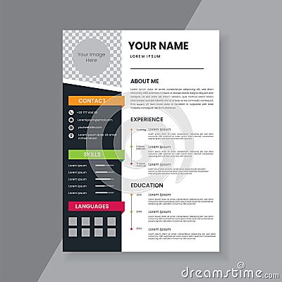 Creative Resume & CV Template Design Stock Photo