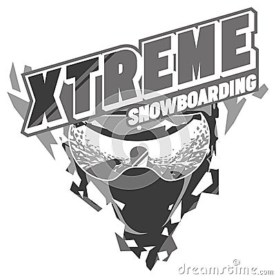 Freeride snowboarder in motion. Sport logo or emblem Vector Illustration