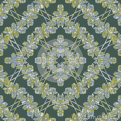 Beautiful organised French style garden vector seamless pattern. Vector Illustration