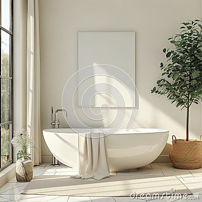 Freestanding tub in modern bathroom Stock Photo