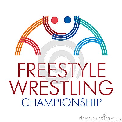Freestyle Wrestling Championship logo Vector Illustration