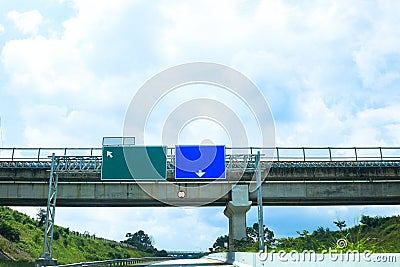 Freeway Toll Sign at Jalan Tol Cisumdawu Stock Photo