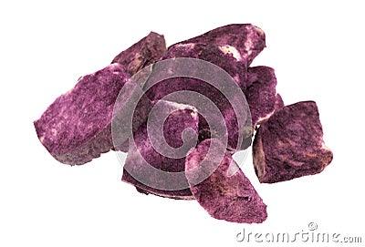 Freeze dried apples in Maqui berry powder Stock Photo