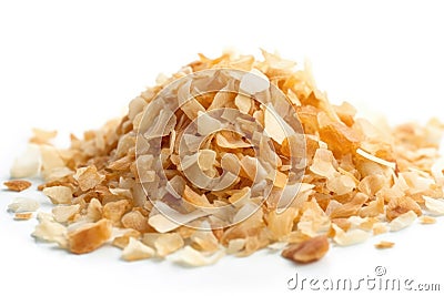 Freeze Dried Onions On White Background. Generative AI Stock Photo