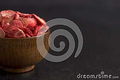 Freeze Dried Strawberries Stock Photo