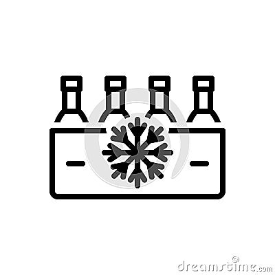 Black line icon for Freeze, steady and refrigerate Vector Illustration