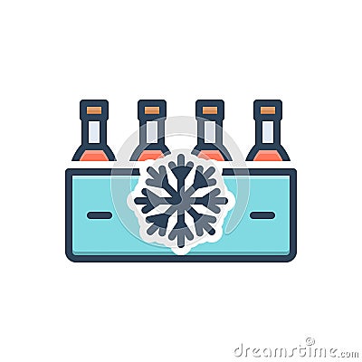 Color illustration icon for Freeze, steady and refrigerate Cartoon Illustration