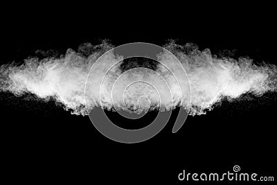 Freeze motion explosion of white dust Stock Photo