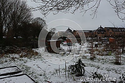 Freezing and muddy winter landscapes in England Stock Photo