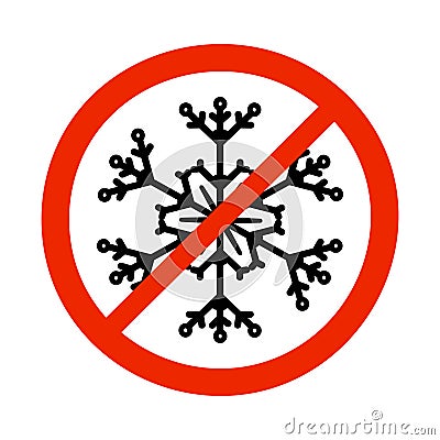 Freezing is prohibited sign isolated on white background. Vector Illustration