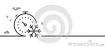 Freezing timer line icon. AC cold temperature sign. Minimal line pattern banner. Vector Vector Illustration