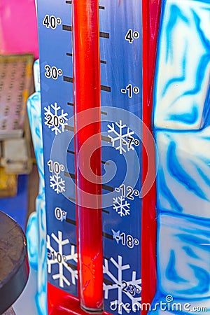 Freezing Weather Thermometer Stock Photo