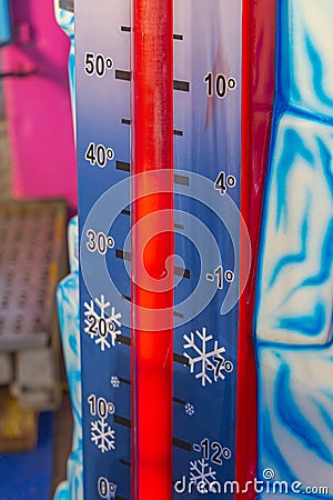 Cold Weather Thermometer Stock Photo