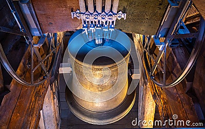 Freiburg Minster - View to the 750 year old Hosanna one of the oldest Angelus bells in Germany. Baden Wuerttemberg, Germany, Stock Photo