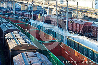 freight cars Editorial Stock Photo