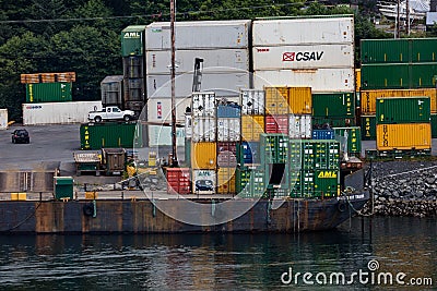 Freight Containers Editorial Stock Photo