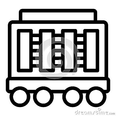 Freight forwarder train icon outline vector. Locomotive distribution Vector Illustration