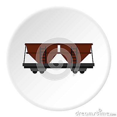 Freight railroad car icon circle Vector Illustration