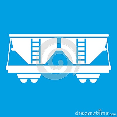 Freight railroad car icon white Vector Illustration