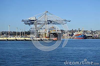 Ports of Auckland New Zealand Editorial Stock Photo